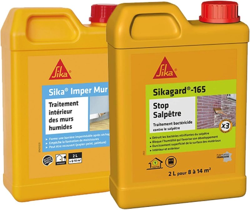 Sika Imper Mur résine murs humides + Sikagard-165 Stop Salpêtre