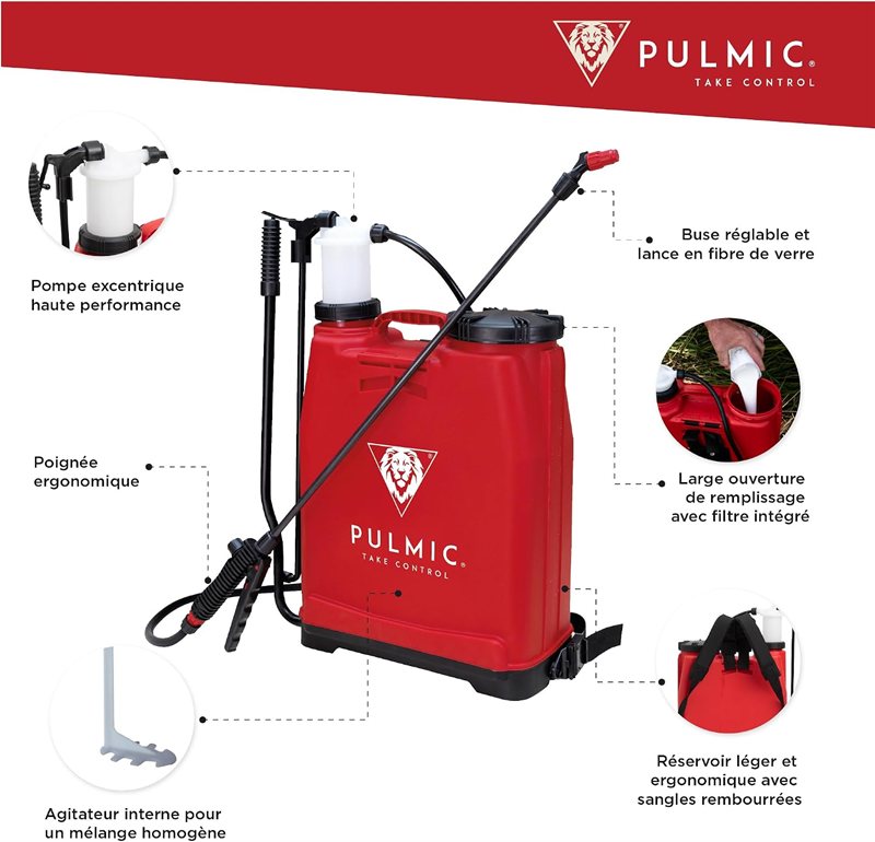 Pulmic Pulvérisateur Manuel à Dos 16 L — visuel 3 sur 10