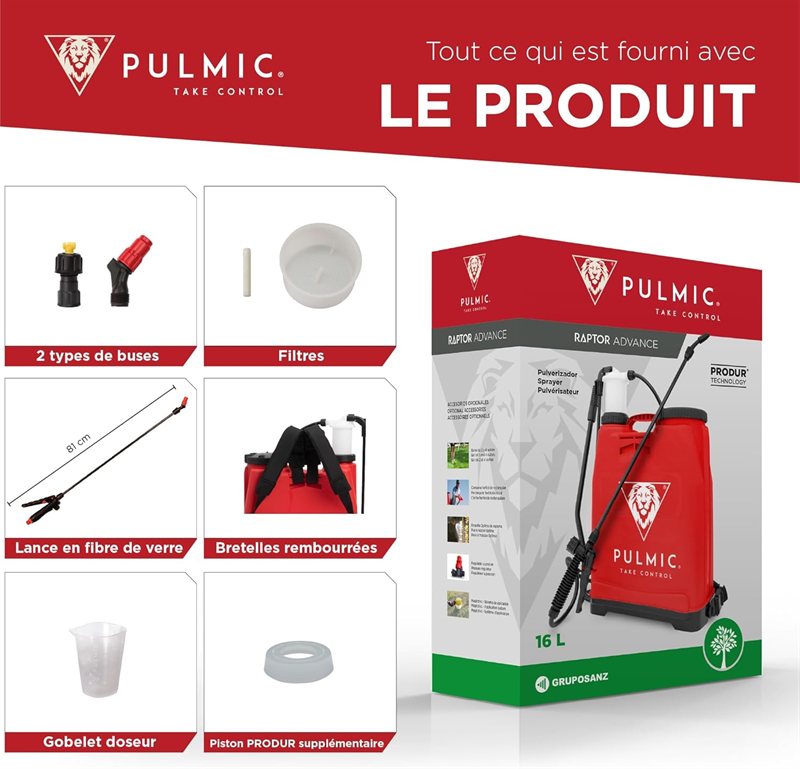 Pulmic Pulvérisateur Manuel à Dos 16 L — visuel 6 sur 10